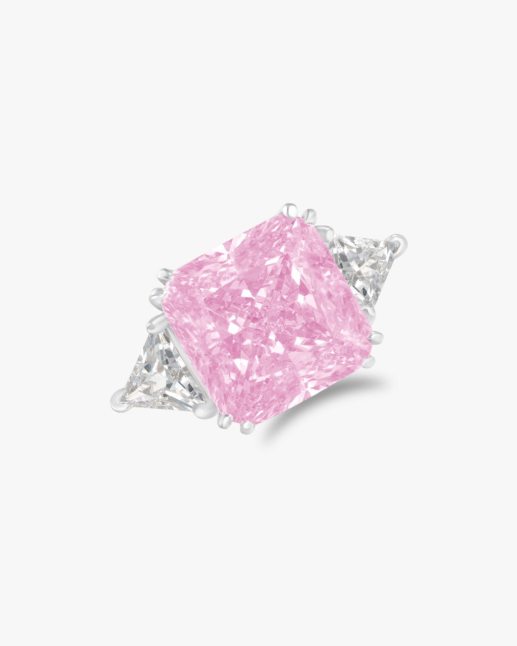 Pink princess cut ring