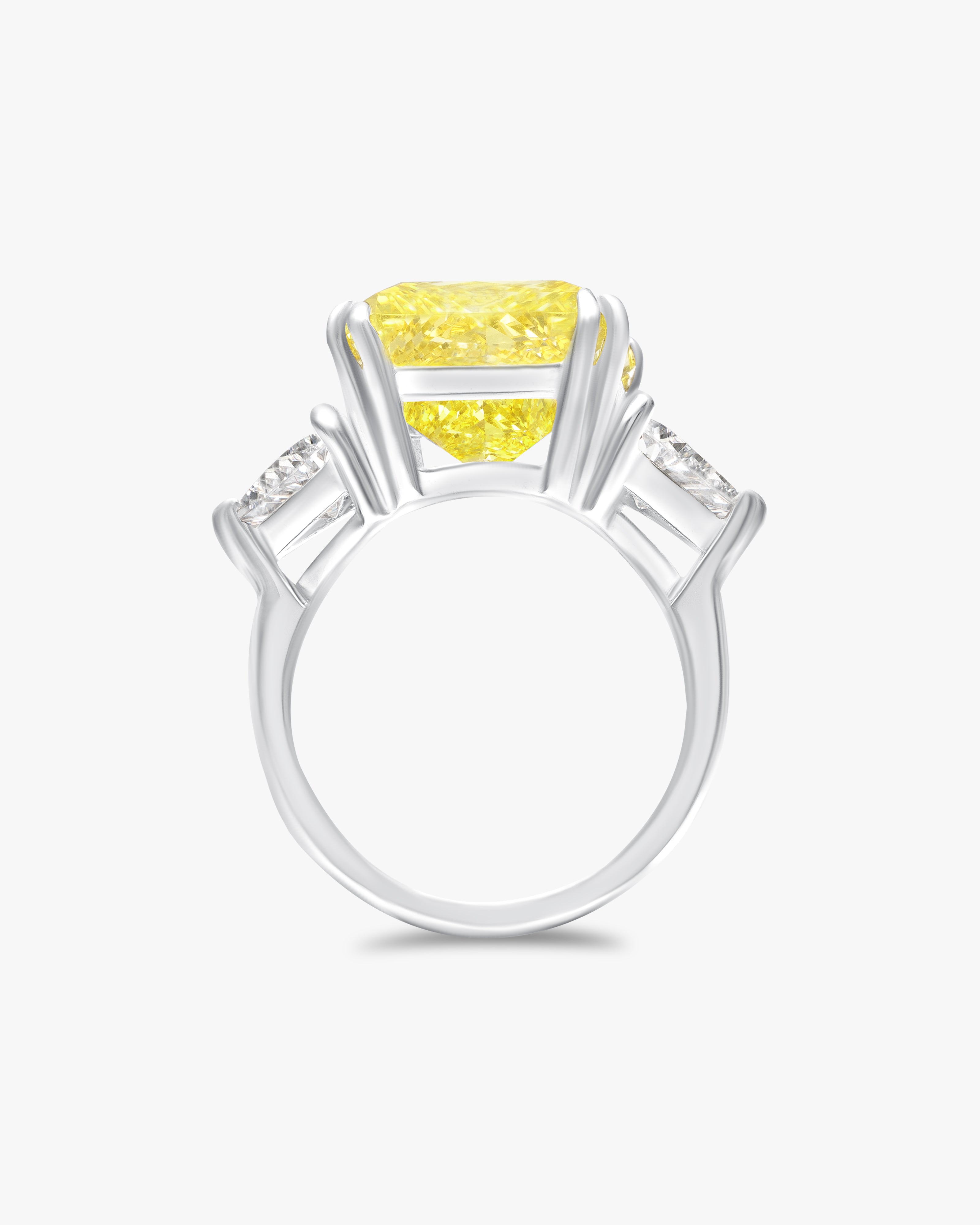 Fancy yellow princess cut ring