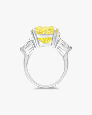 Fancy yellow princess cut ring