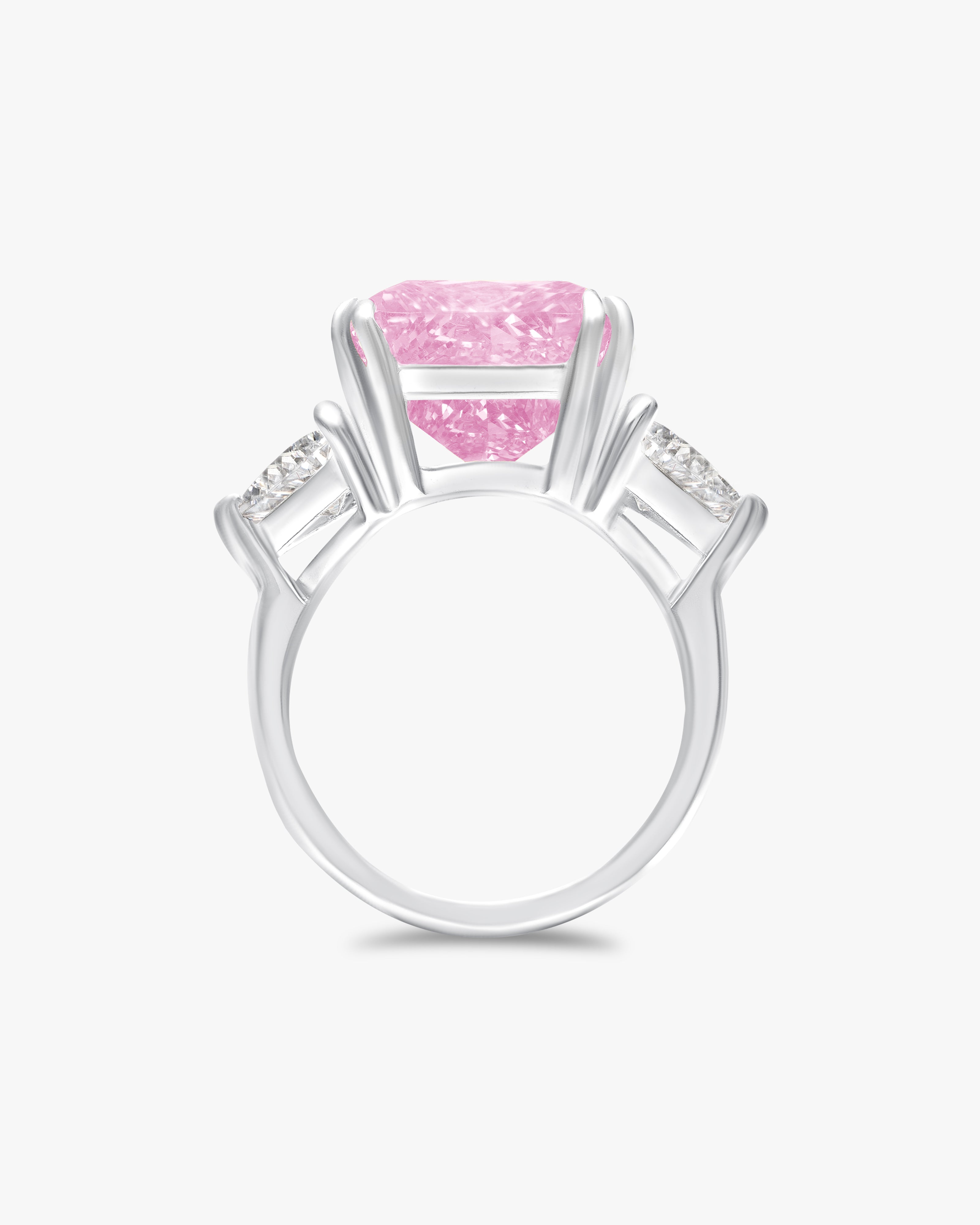 Pink princess cut ring