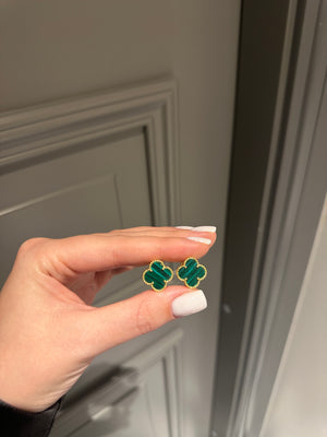 Earrings malachite