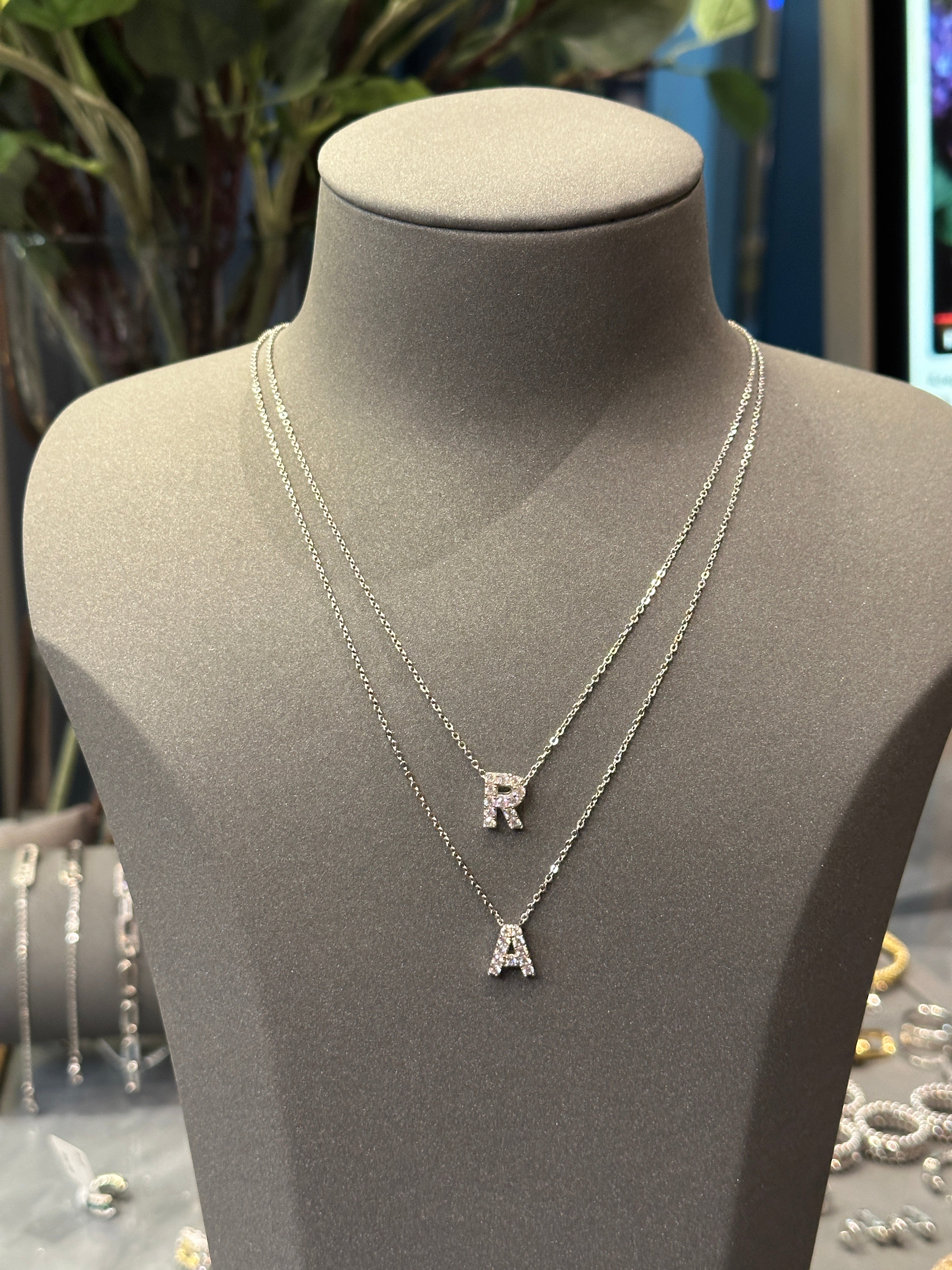 Letter pendant moissanite