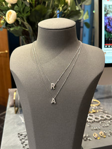 Letter pendant moissanite