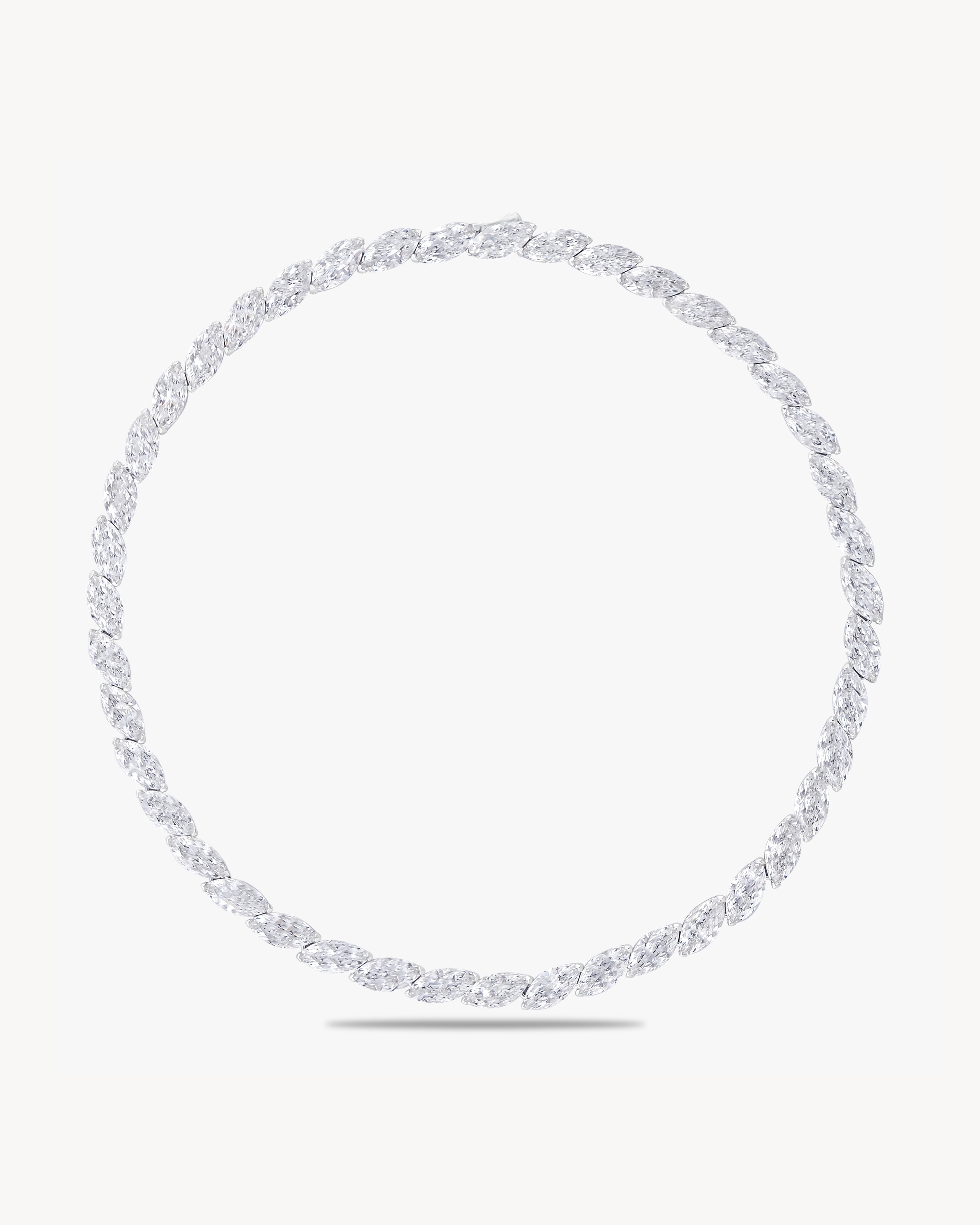 Necklace with marquise cut stones