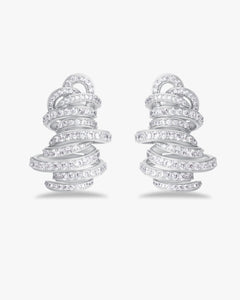 Statement earrings with pavé spiral design